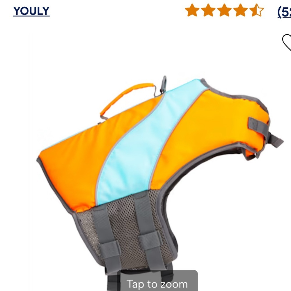 Dog Orange and Blue Safety Swim Vest